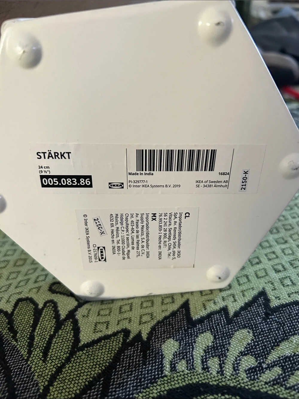 IKEA White Hexagonal Glass /Metal Lantern